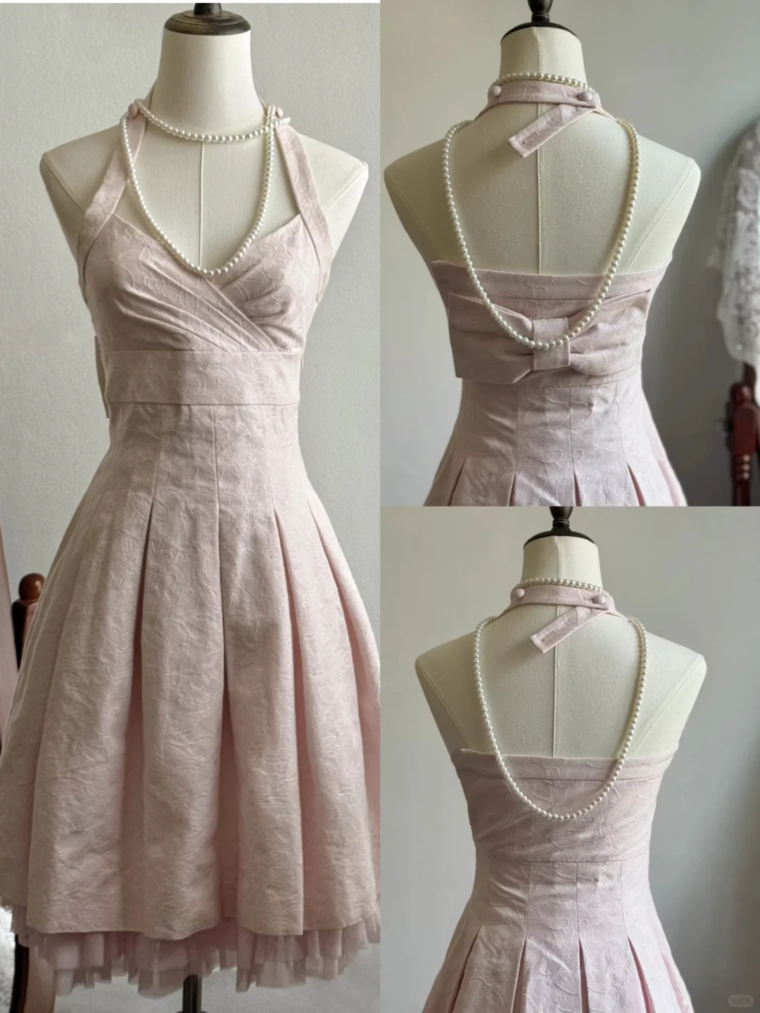 Classy Pink Halter V Neck A Line Short Birthday Outfits Formal 7th Grade Homecoming Dress S734