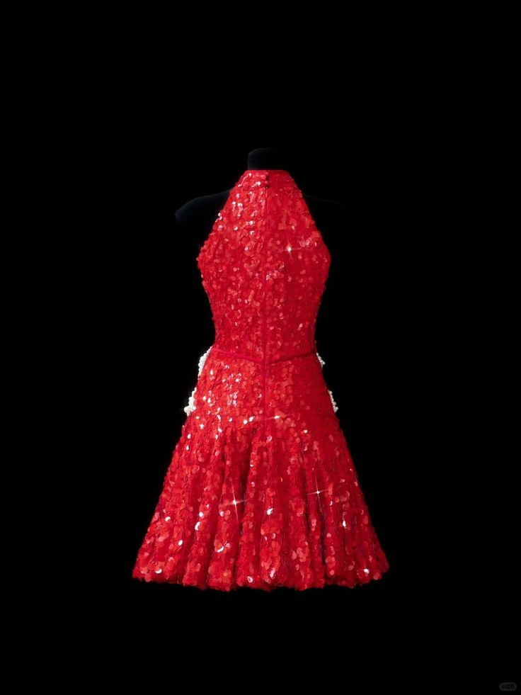 Pretty Red Sequin Beaded A Line Short Graduation Homecoming Dress 18th Birthday Outfits D440