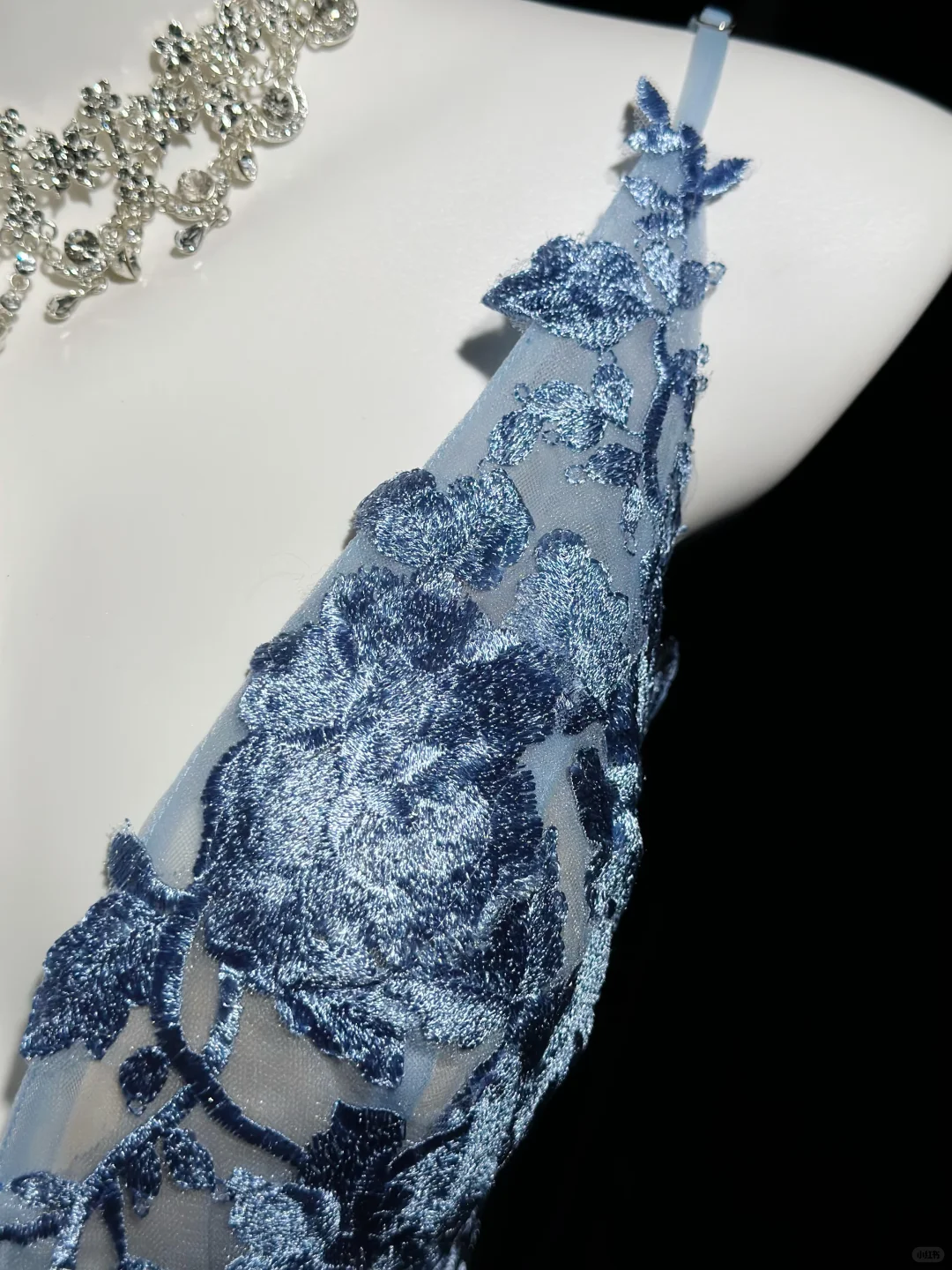 Elegant Spaghetti Straps Tulle Applique A Line Mini Birthday Dress,Blue Short 8th Grade Homecoming Dress D3242