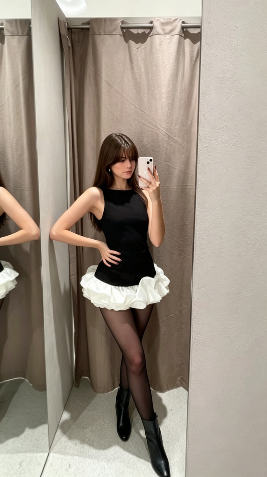 Vintage Black Sleeveless Satin Sheath Pleated Mini Cocktail Dress Short Party Dress Homecoming Dress D276