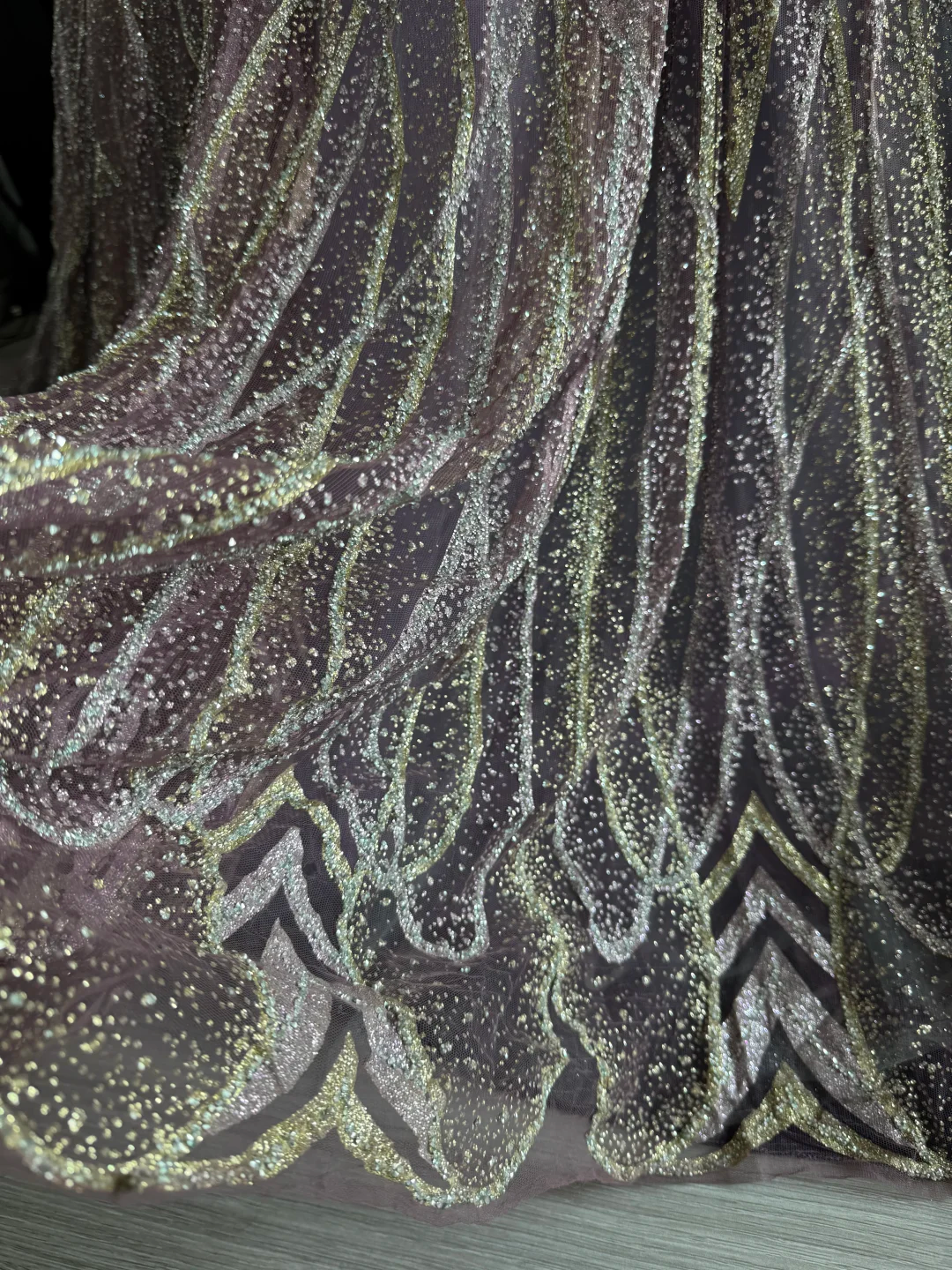Glitter Sweetheart Neck Quinceanera Dress Purple Tulle Sequin Beaded Sweet 15 16 Dress D4714