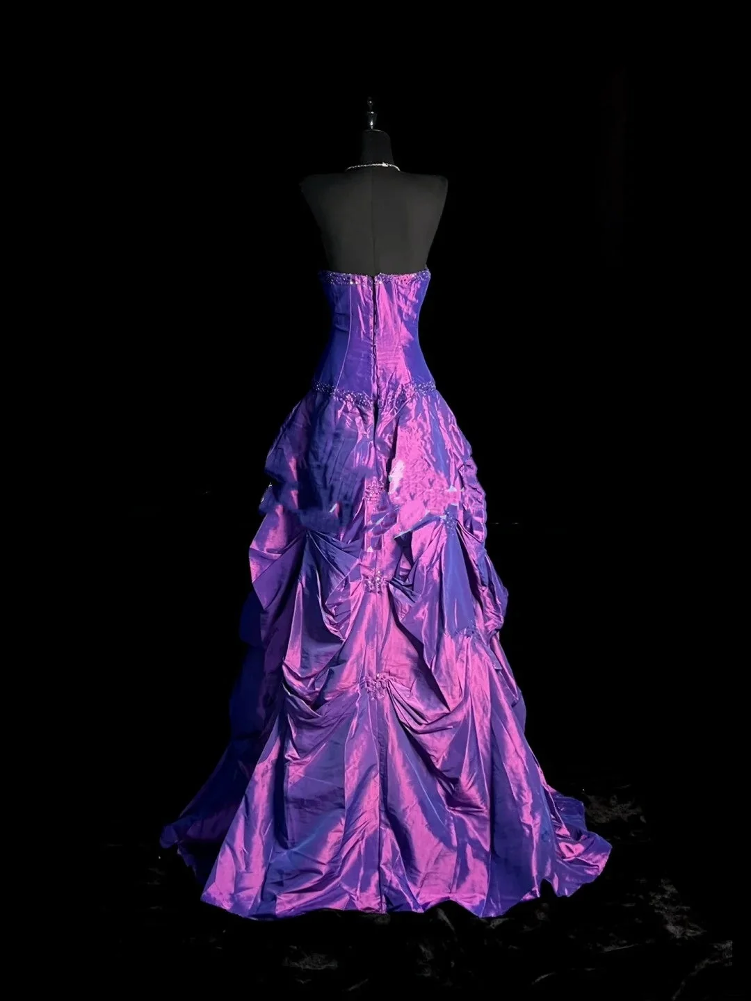 Vintage Mermaid 1950s Sweetheart Grape With Beaded Long Prom Dresses Evening Dress D4423