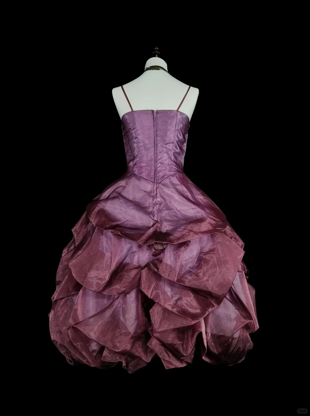 Charming Spaghetti Straps Tulle Pleated Embroidered Short Birthday Prom Dress,Purple A Line Mini Homecoming Dress D4063