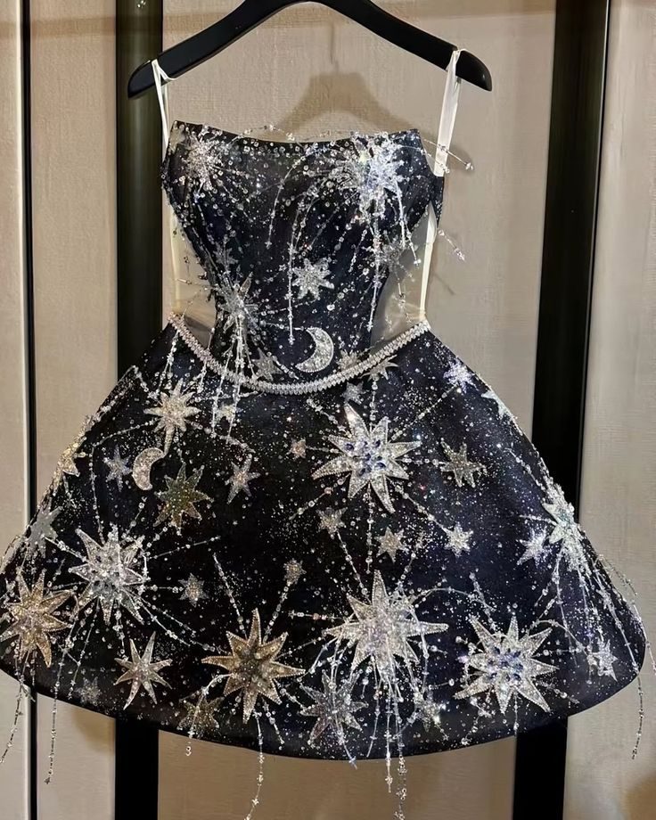 Sparkly Navy Blue Beaded A Line Homecoming Dress Short Party Gown S262 – SweetDress