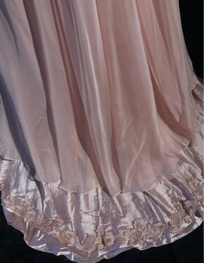 Classy V Neck Chiffon Beaded Appliques Long Evening Dress,Pink Mermaid Birthday Prom Gown Formal Wedding Guest Dress D2020