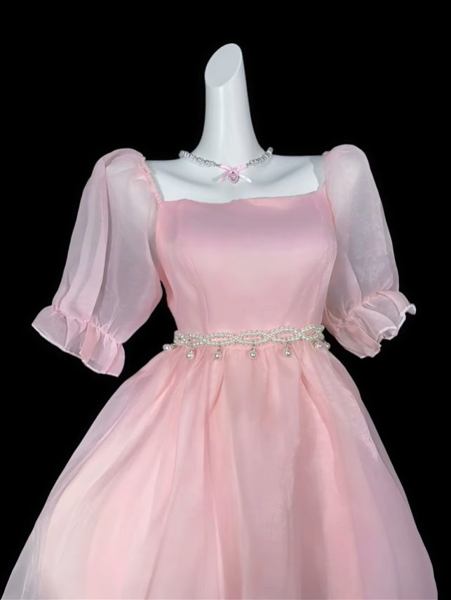 Sweet Pink Tulle A Line Short 16th Birthday Outfits,Formal Graduation Homecoming Dress D4156