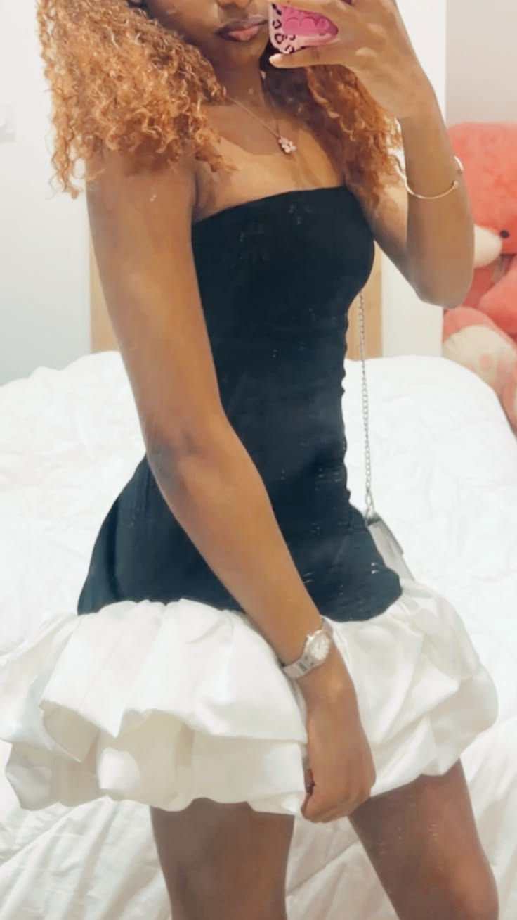 Fashion Black Strapless Satin Mini Cocktail Dress,Short Graduation Homecoming Dress D4217