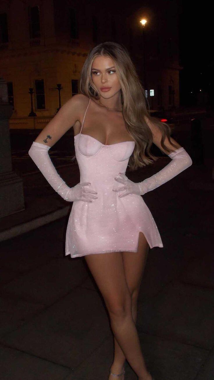 Shiny Satin Tulle Sequin Short 18th Birthday Outfits Pink Short Graduation Homecoming Dress With Gloves D4440