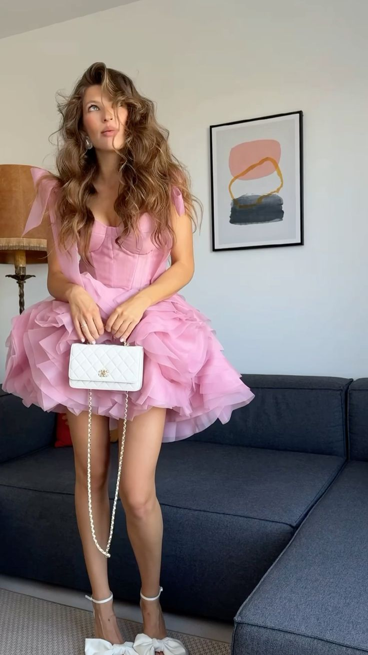 Elegant Pink Tulle Layered A Line Short Homecoming Dress,Short Prom Gown D3345