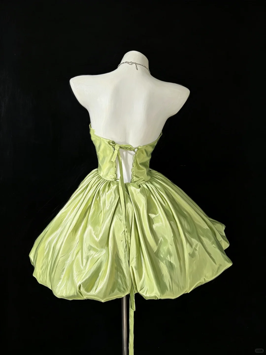 Pretty Strapless Satin Short Party Dress Apple Green Short Homecoming Dress D5218