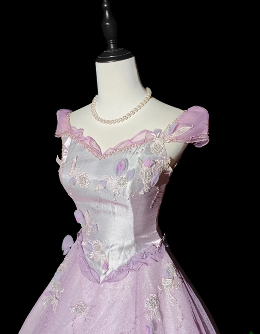 Beautiful Off The Shoulder Birthday Quinceanera Dress Purple Tulle Sequin Appliques Ball Gown Sweet 16 Dress D2376