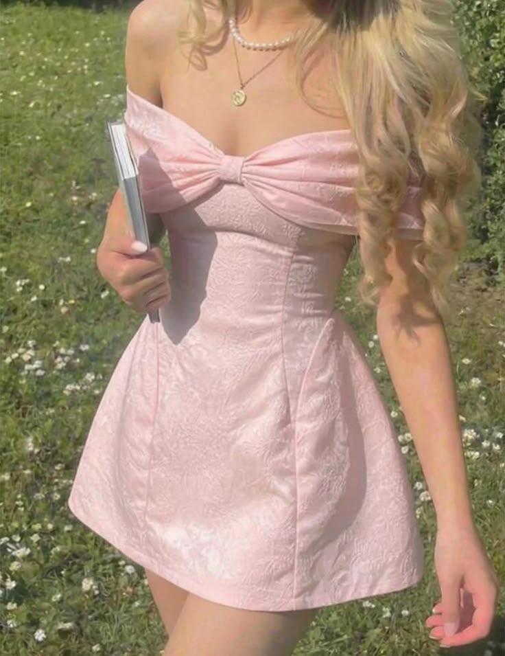 Elegant Bow Off The Shoulder Pink Satin Print Floral A Line Short Homecoming Dress Birthday Outfits D3021
