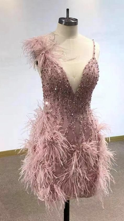 Charming Spaghetti Straps Pink Tulle Beaded Feathers Sheath Short Homecoming Dress Birthday Outfits D3930