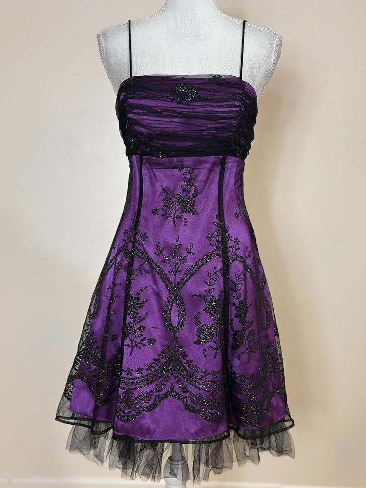 Vintage Purple Spaghetti Straps A Line Short Homecoming Dress Cocktail Dress D720