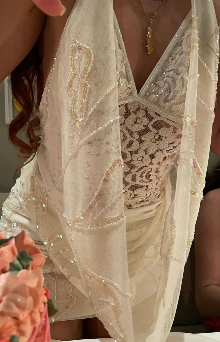 Classy Halter White Chiffon Sequin Beaded Sheath Short Birthday Dress Homecoming Dress D3288
