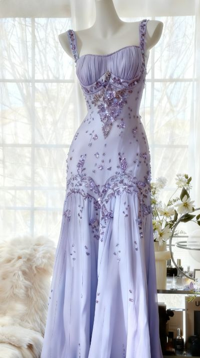 Chic Ivory Chiffon Beaded Mermaid Long Party Dress Evening Dresses D1971