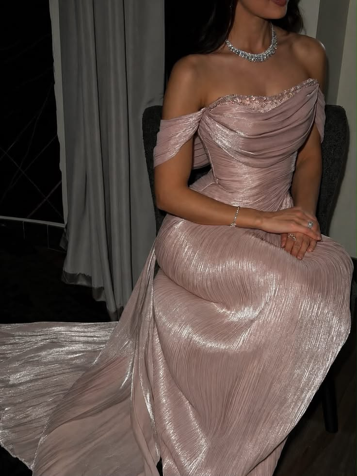Elegant Off The Shoulder Pink Tulle Long Evening Dress Birthday Prom Dresses D4622