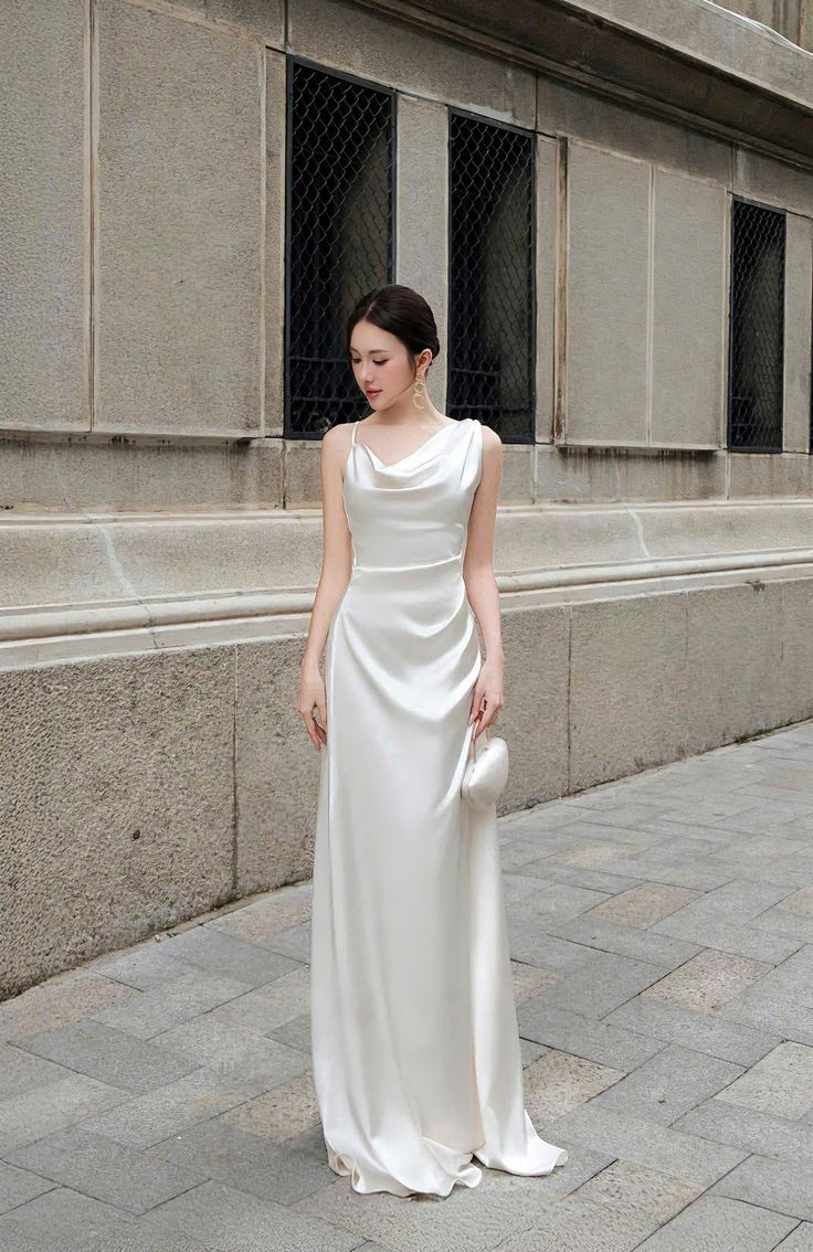 Elegant Burgundy Satin Long Bridesmaid Dress, Formal Party Dress D961