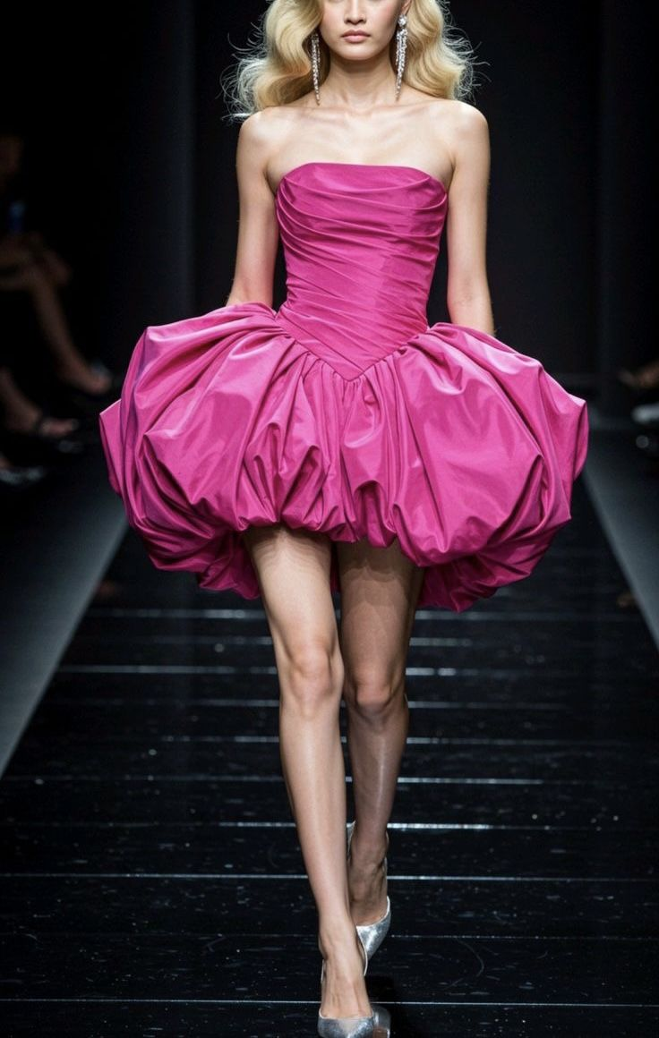 Fashion Hot Pink Satin Short 9th Grade Homecoming Dress Strapless Short Prom Dress D4385