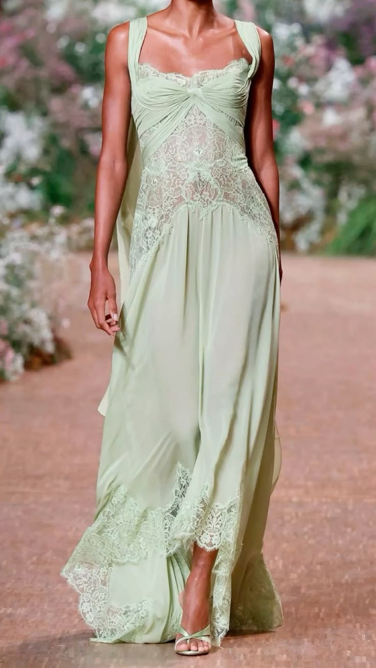 Stunning Mint Green Chiffon Lace Mermaid Long Evening Dress Birthday Prom Dress D5436