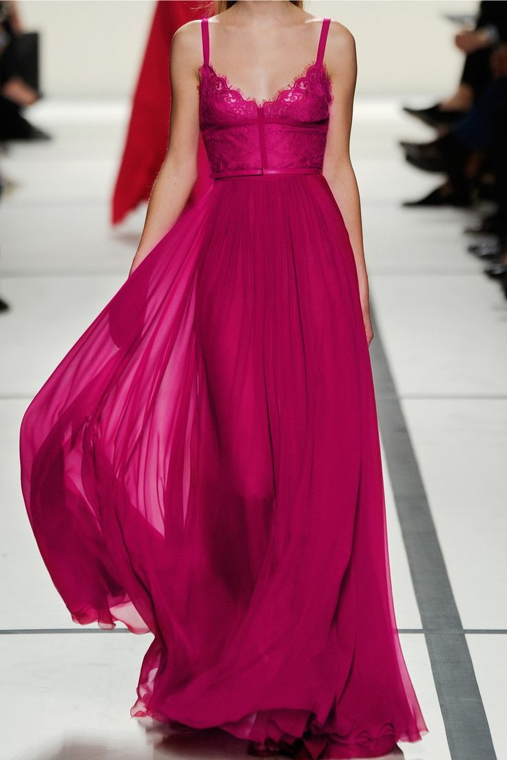 Pretty Spaghetti Straps Lace Tulle A Line Long Wedding Guest Dress,Magenta Long Party Dress D3910