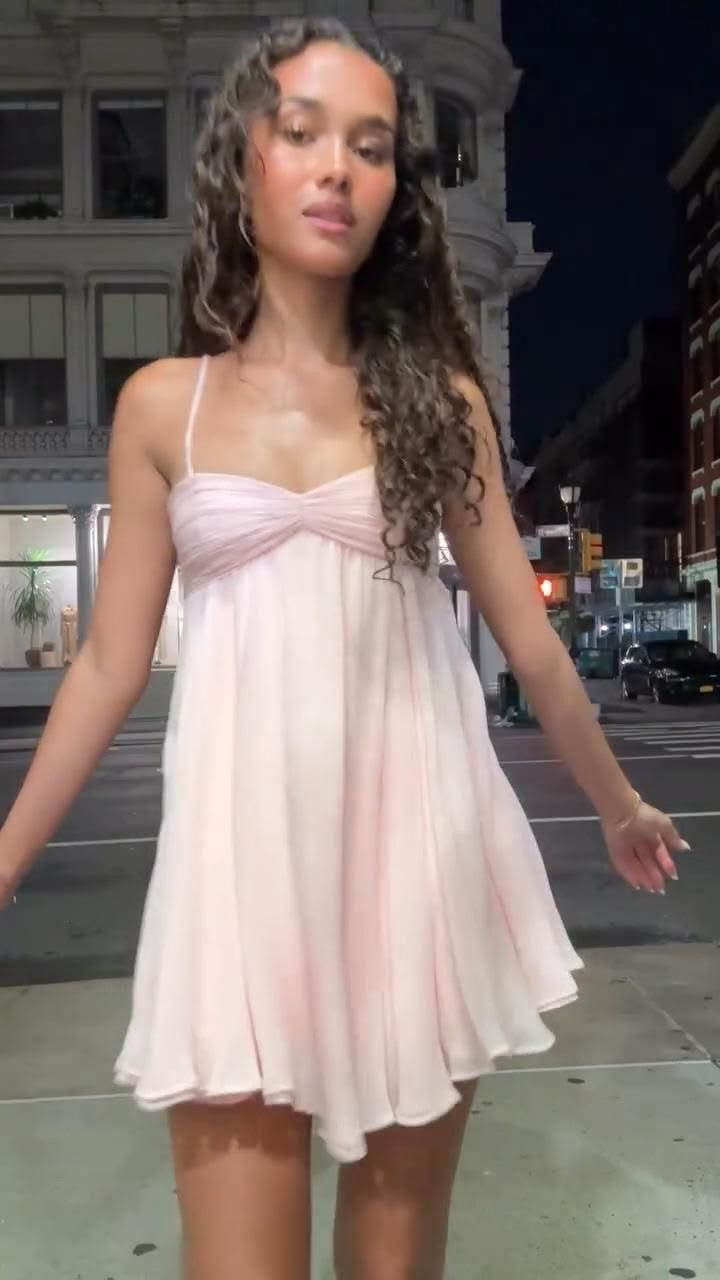 Sweet Spaghetti Straps Chiffon Short Prom Dress Pink Short 9th Grade Homecoming Dress D4663