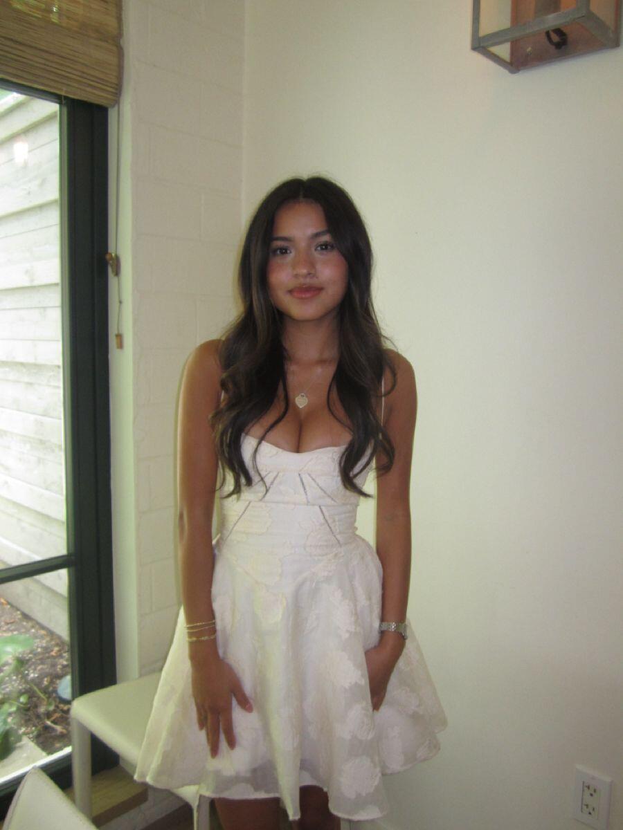 Glamorous Spaghetti Straps White Lace A Line Short Homecoming Dress Birthday Dress D3875