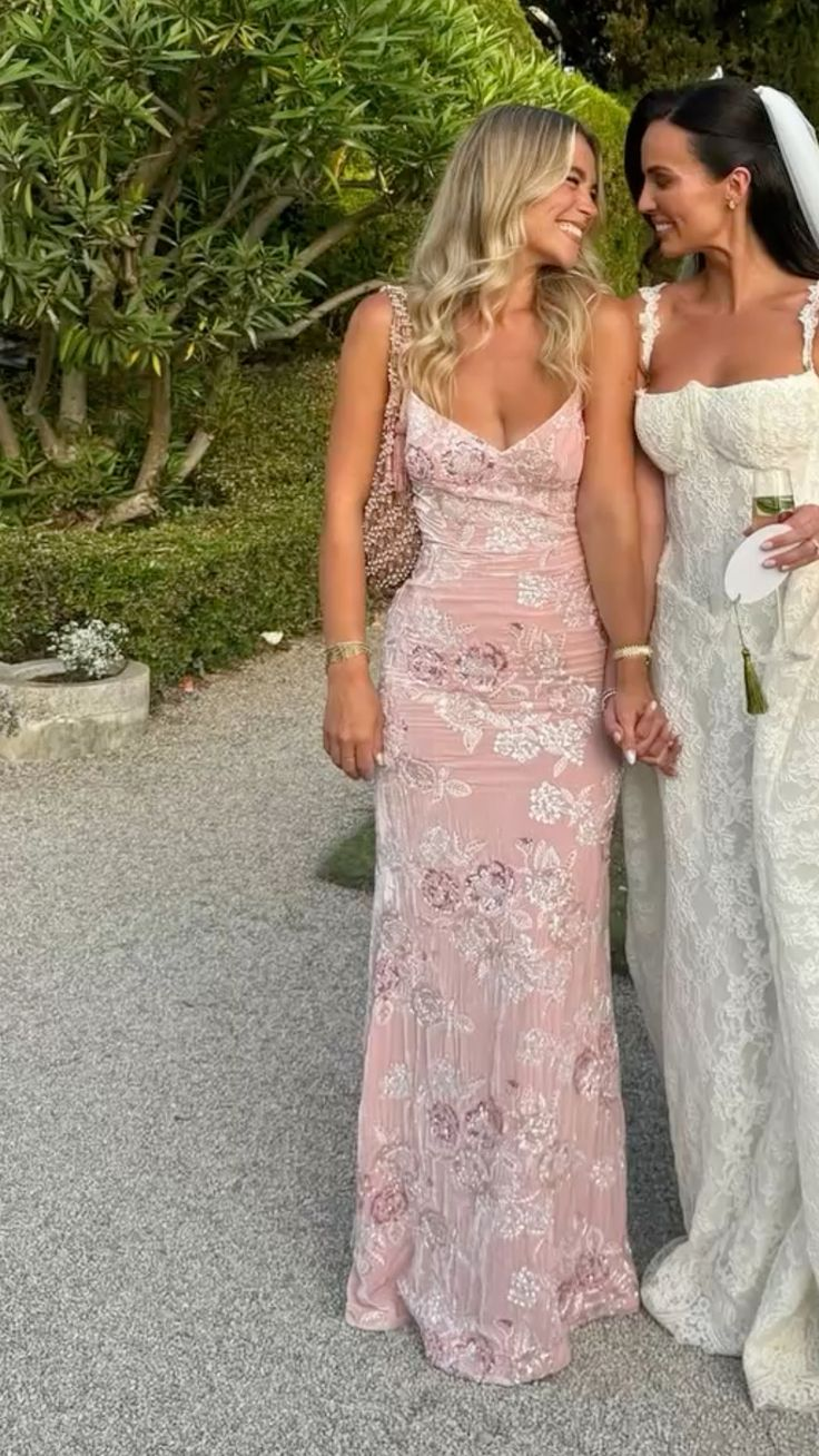 Pretty Spaghetti Straps Pink V Neck Mermaid Long Wedding Guest Dress Formal Evening Dress Prom Dress D1982