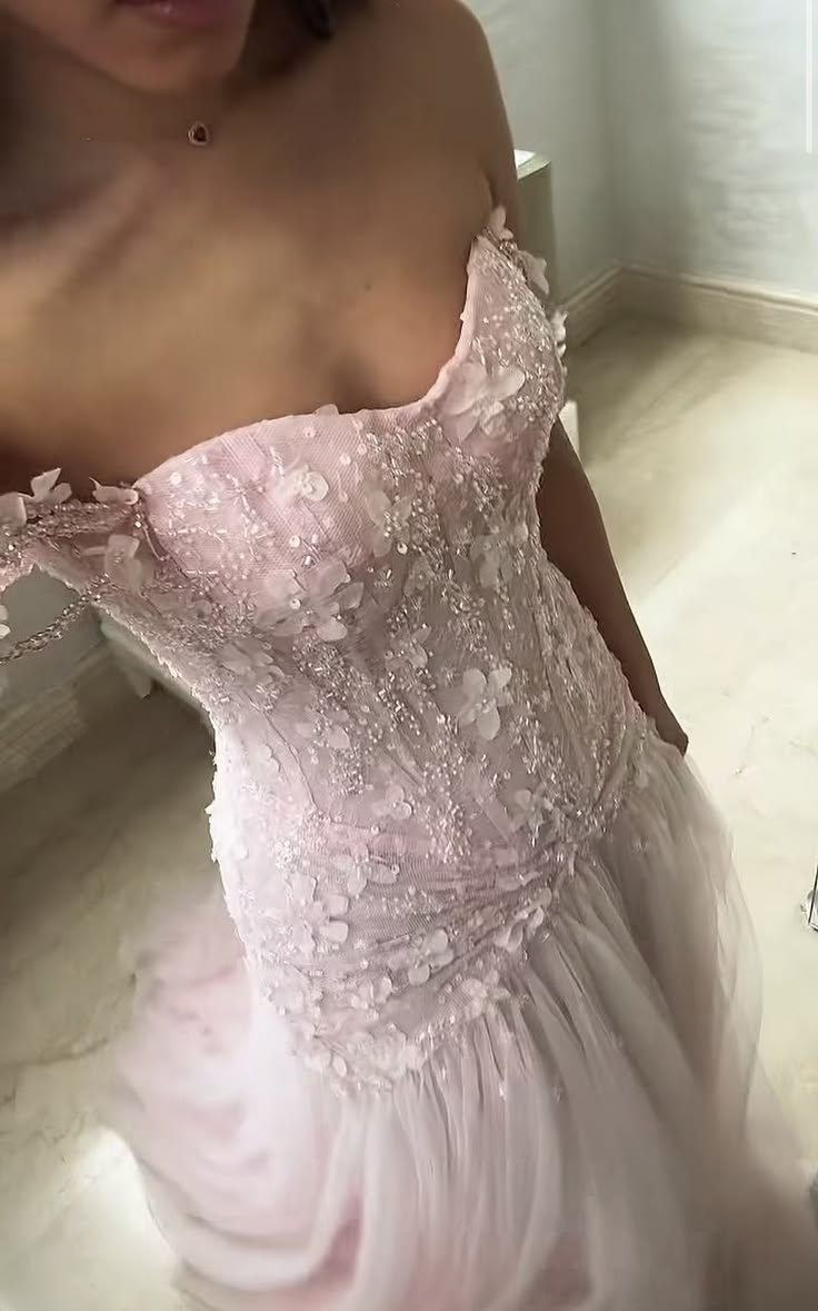 Glamorous Pink Tulle Lace Beaded Mermaid Long Party Dress Evening Gown D4004