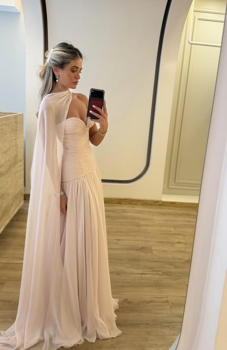 Glamorous Sweetheart Neck Light Pink Chiffon Long Party Dress Evening Gown D3443