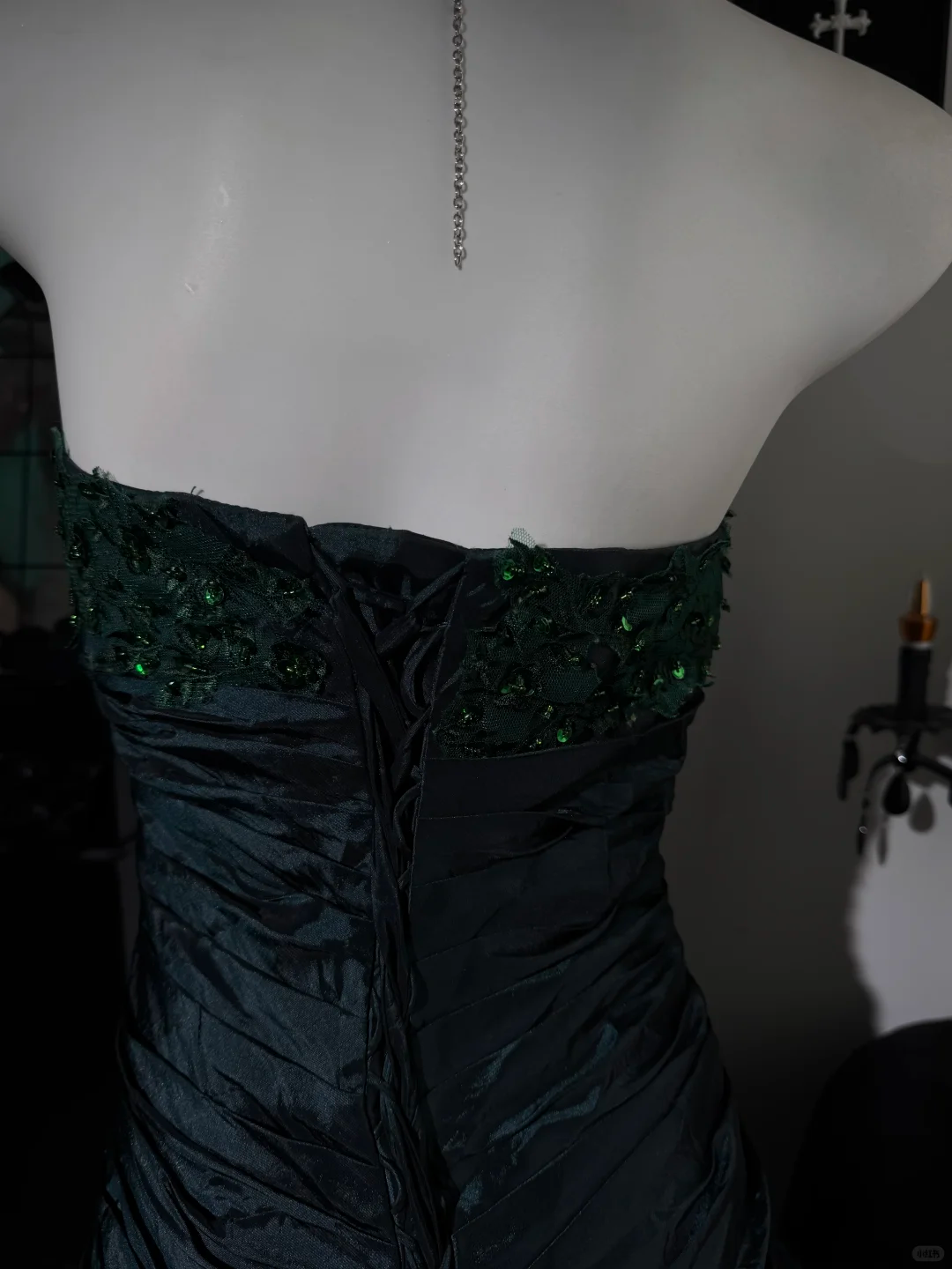Fashion Dark Teal Satin Pleated Sequin Mermaid Evening Dress Strapless Long Wedding Guest Dress D3734