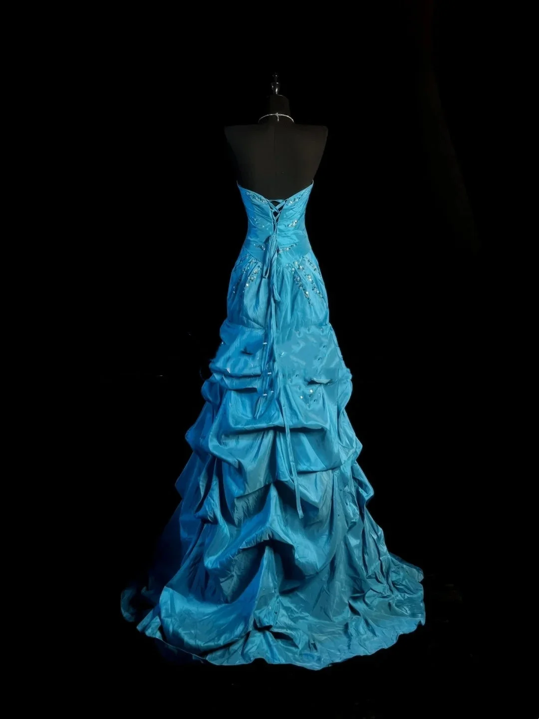 Fashion Mermaid Sweetheart Blue With Beaded Long Prom Dresses Party Dress D4431