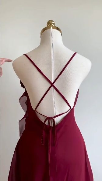 Classy Burgundy Chiffon Cocktail Dress Short Party Dress Homecoming Dress S490