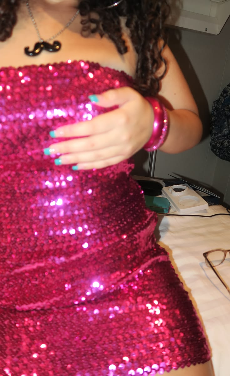 Sparkly Hot Pink Strapless Sequin Sheath Short Homecoming Dress Cocktail Dress D4211