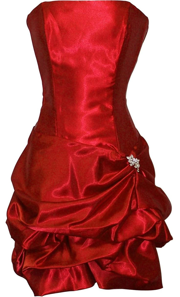 Vintage Red Strapless Satin Pleated Homecoming Dress Short Birthday Outfits S780