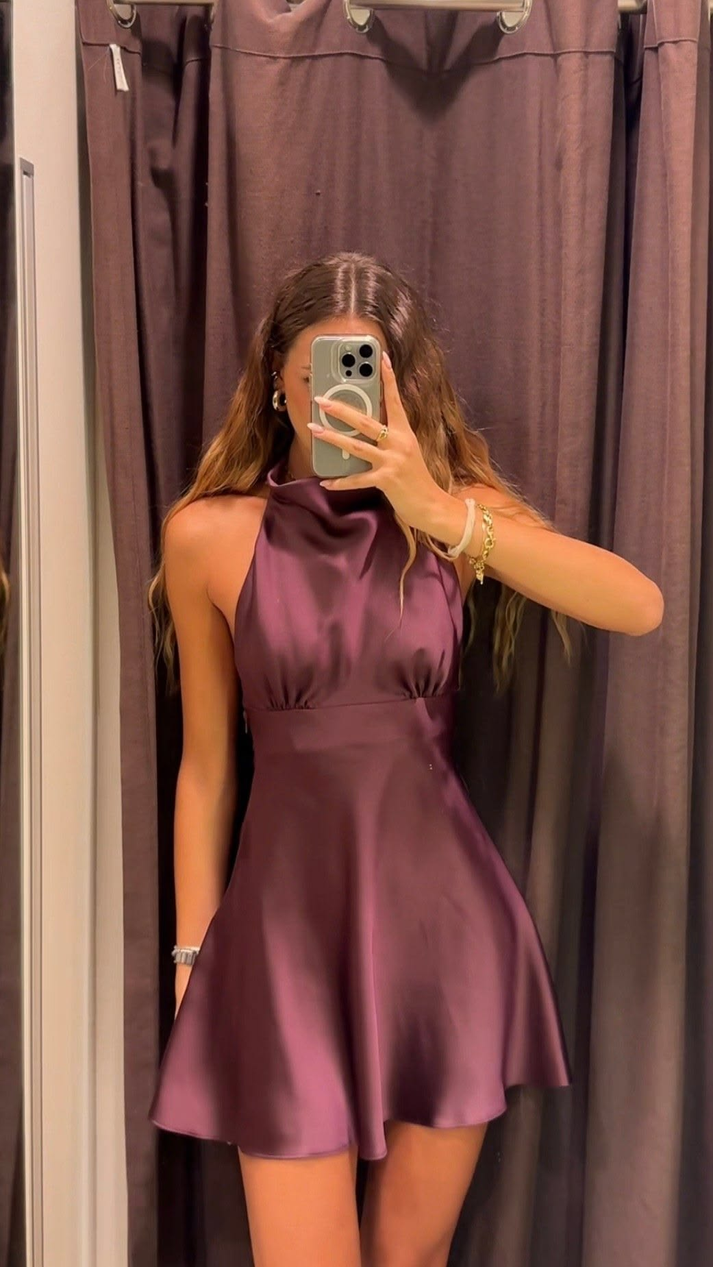 Vintage Halter Satin A Line Short Prom Dress,Burgundy Short 9th Grade Homecoming Dress D3277