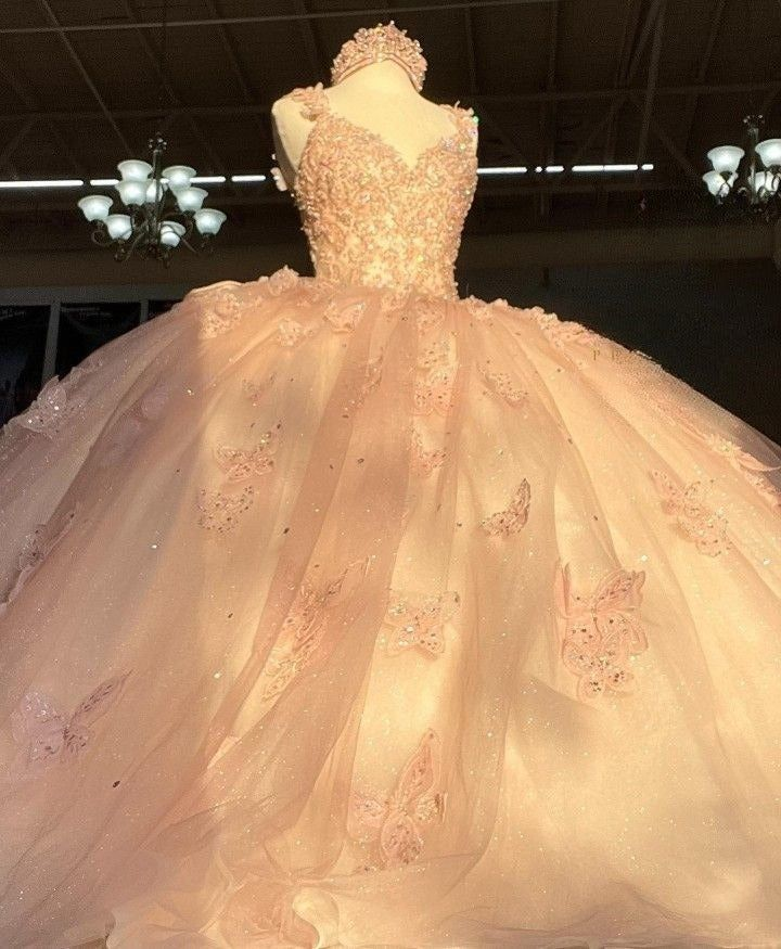 Glamorous Halter Pink Tulle Sequin Beaded Long Evening Dress Birthday Prom Dress SP925 main image 0