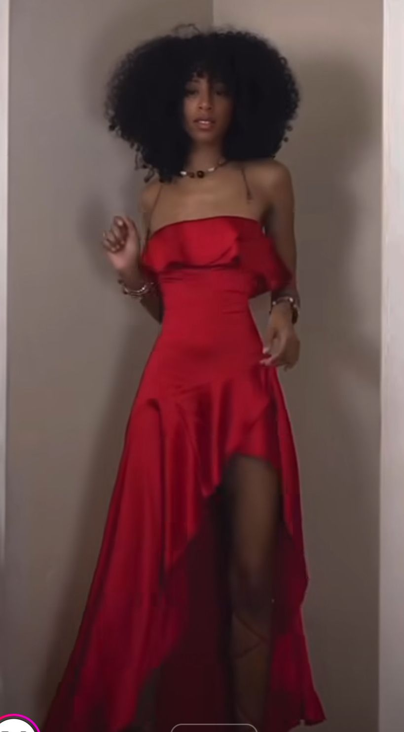 Sexy Strapless Satin Ruffles Long Wedding Guest Dress Red Long Evening Dress D4777