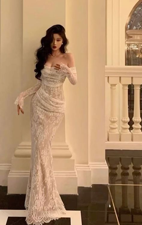 classy white long sleeve dress Classy Satin Wedding Dress With Long Sleeves Elizabeth Made to Order / White / 10 US (42 EU)