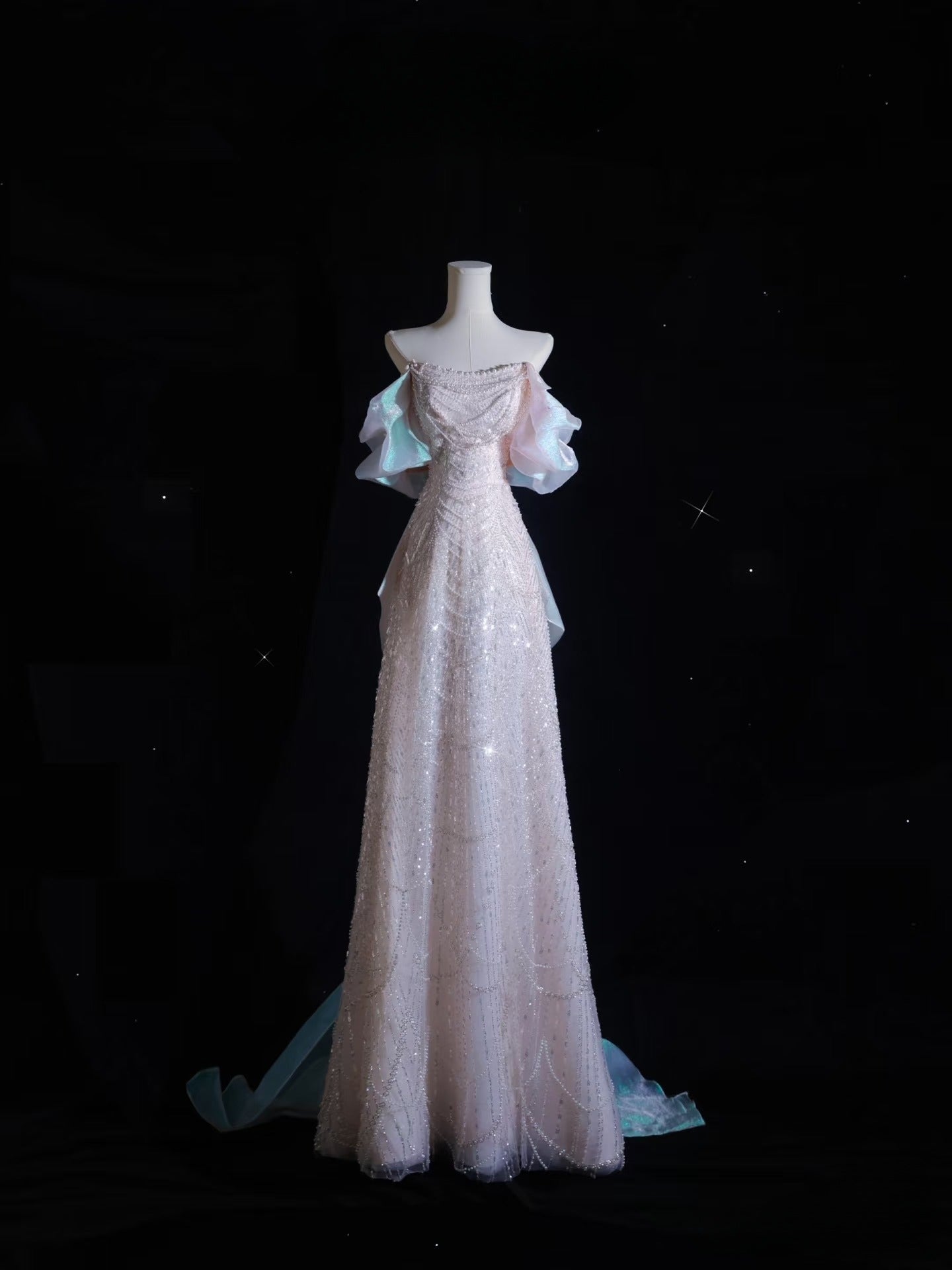 Classy Pink V Neck Chiffon Sequin A Line Long Party Dress Backless Birthday Prom Gown