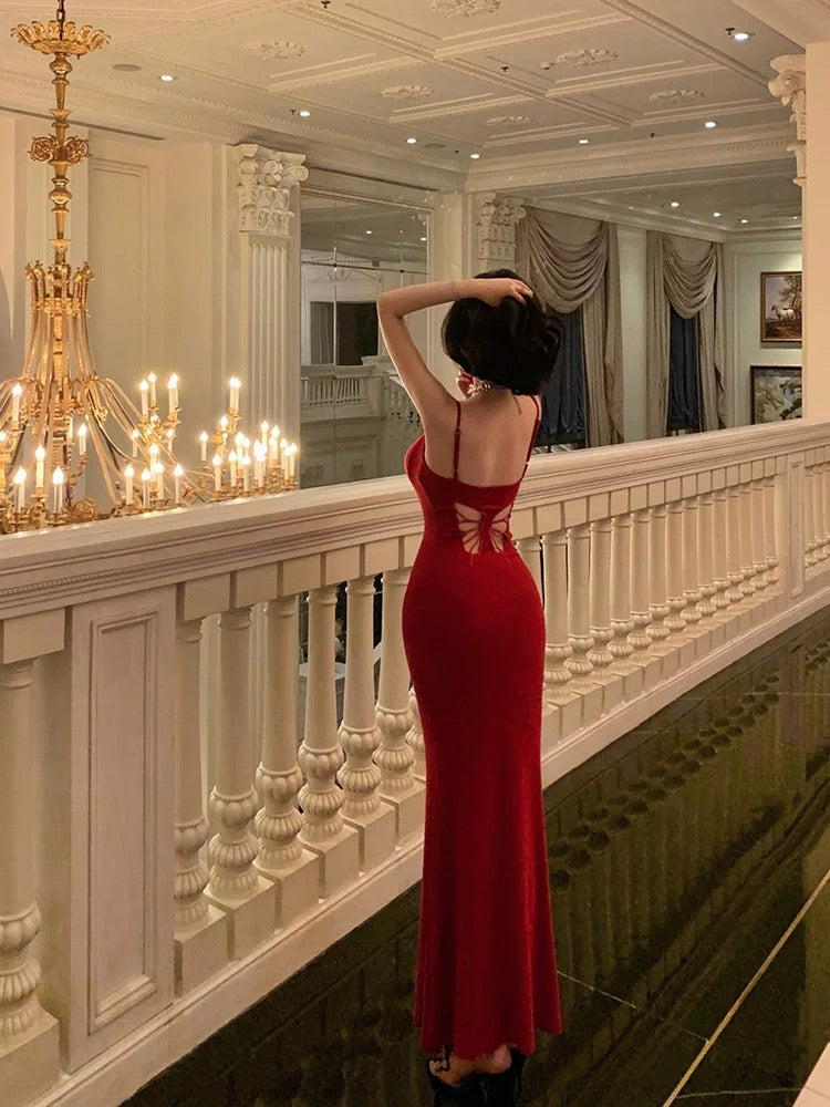 Sheath Spaghetti Straps Red Short Cocktail Dress with Beading