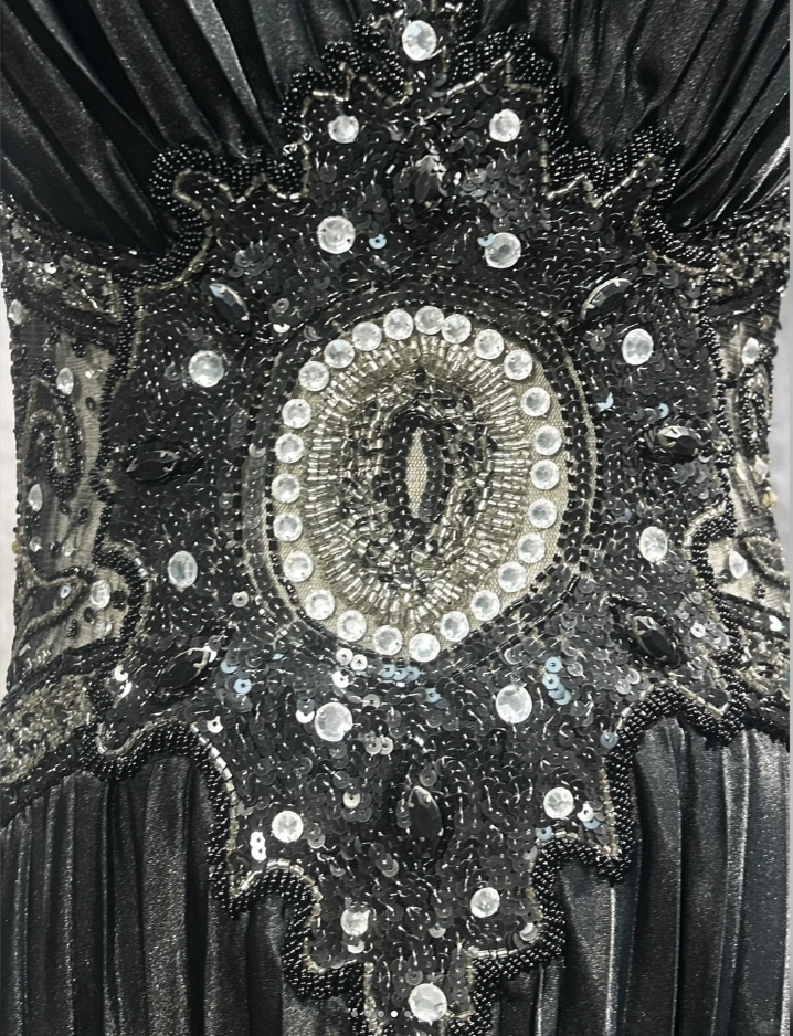 Stylish V Neck Satin Beaded Mermaid Evening Dress Long Wedding Guest Dress Prom Dress D2019