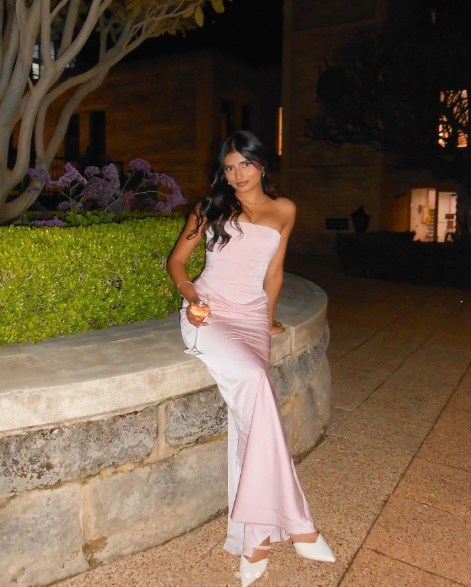 Classy Pink Strapless Satin Mermaid Bridesmaid Dress Long Wedding Guest Dress D1956