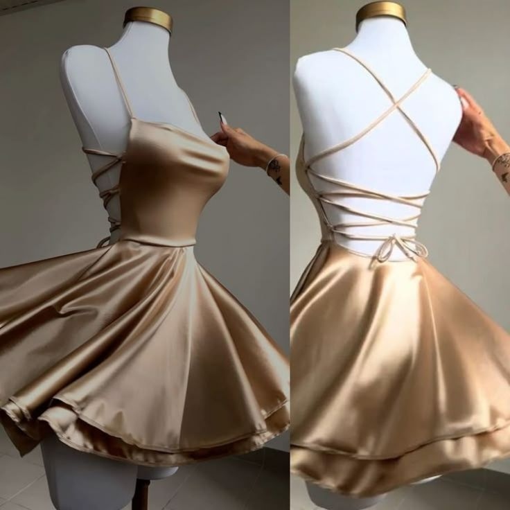 Sexy White Satin Layered A Line Short 8th Grade Homecoming Dress Backless Cocktail Dress D2816