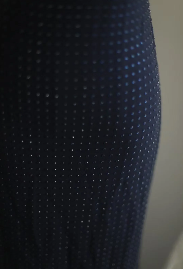 Classy Spaghetti Straps Navy Blue Beaded Mermaid Long Evening Dress Formal Wedding Guest Dress D2197