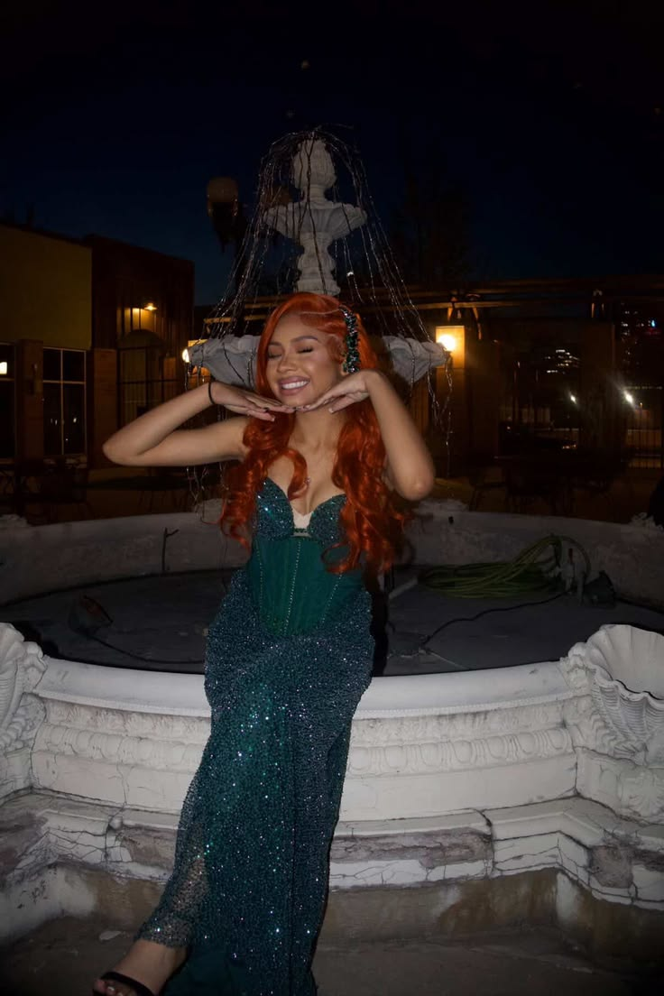 Unique Green Sequin Mermaid Long Party Dress Evening Dress D5032