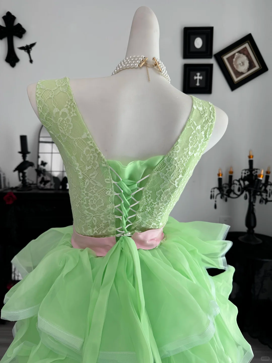 Classy Green Tulle Lace Layered Short Graduation Homecoming Dress Birthday Outfits D4610