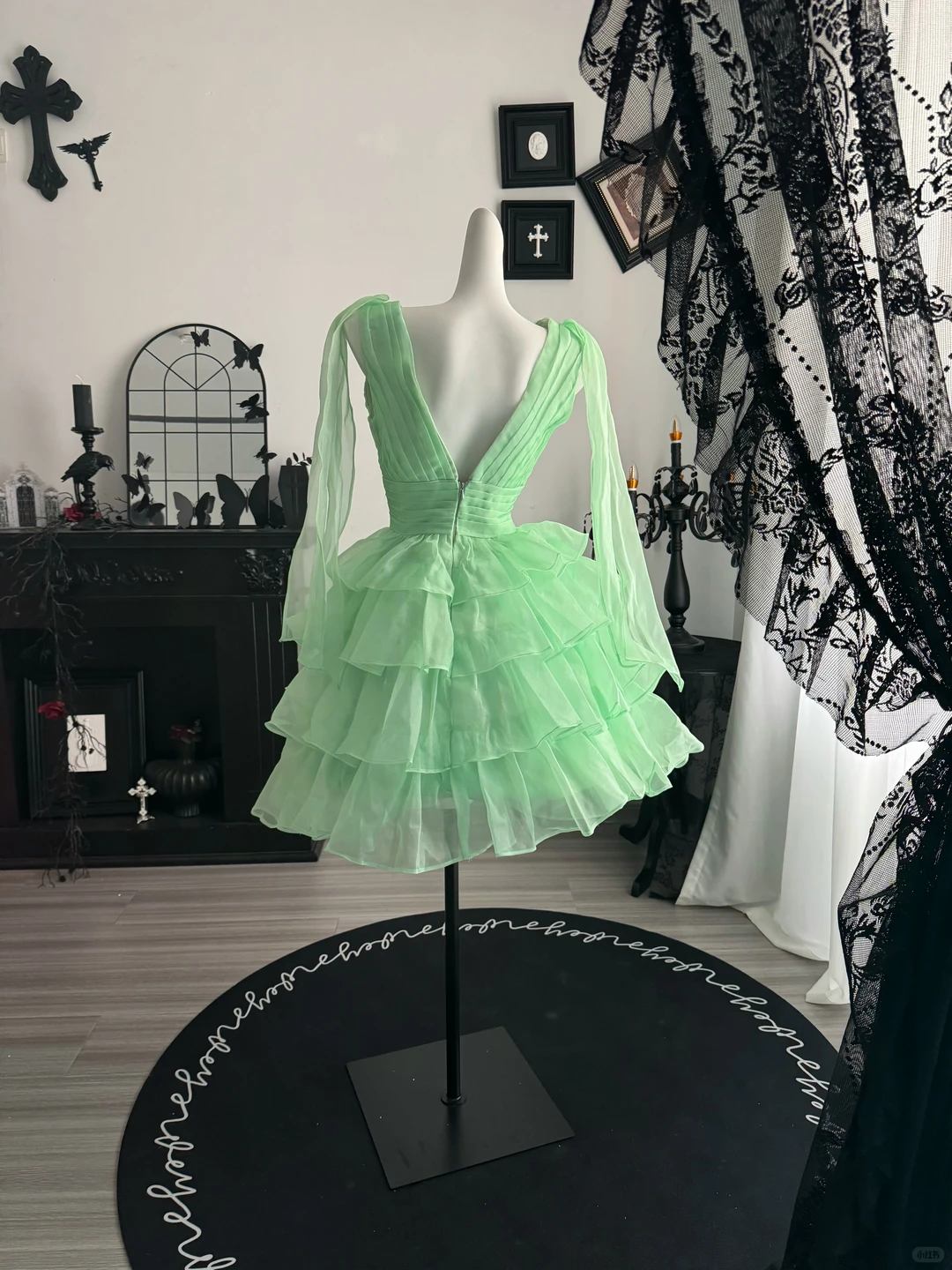 Classy Mint Green V Neck Tulle Layered Short Homecoming Dress,Mini 20th Birthday Outfits D3701