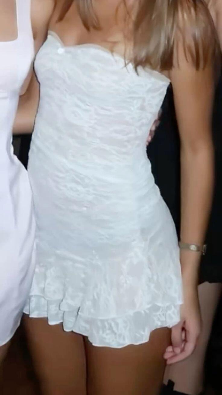 Charming Strapless Lace A Line Short Graduation Homecoming Dress,White Short 21st Birthday Outfits D3874