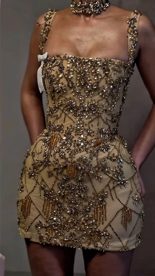 Luxury Sheath Square Neck Gold Short Formal Grade Homecoming Dresses G SweetDress Luxury Sheath Square Neck Gold Short Formal Grade Homecoming Dresses G SweetDress